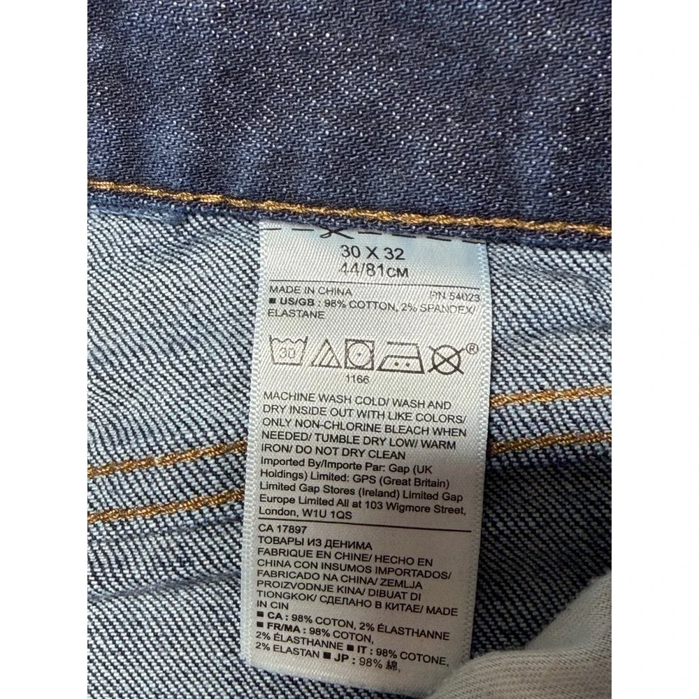 Banana Republic Mens Straight Fit Dark Wash Indigo Stretch Jeans‎ 30x32